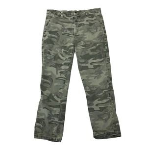 AMO Green Surplus Camo High Rise Easy Trouser Crop Pants 28 LIKE NEW!